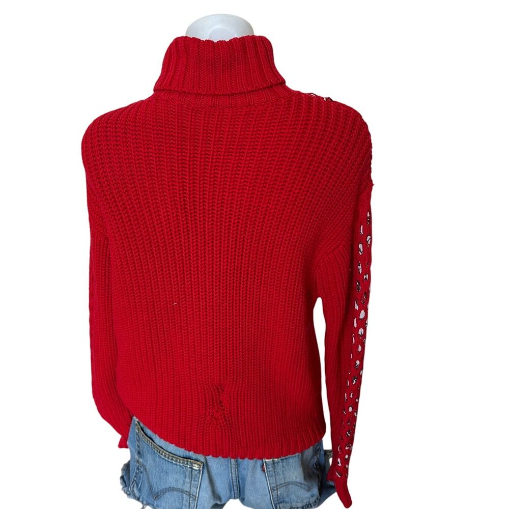 Jason Wu Red Turtleneck Sweater MEDIUM Slouchy So… - image 6